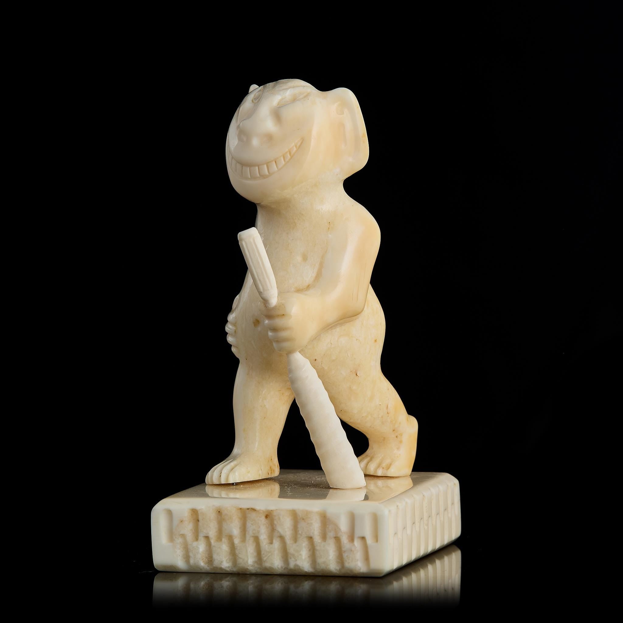 Vintage Inuit Billiken Figurine, Eskimo Carving for Luck, Alaskan Folk Art