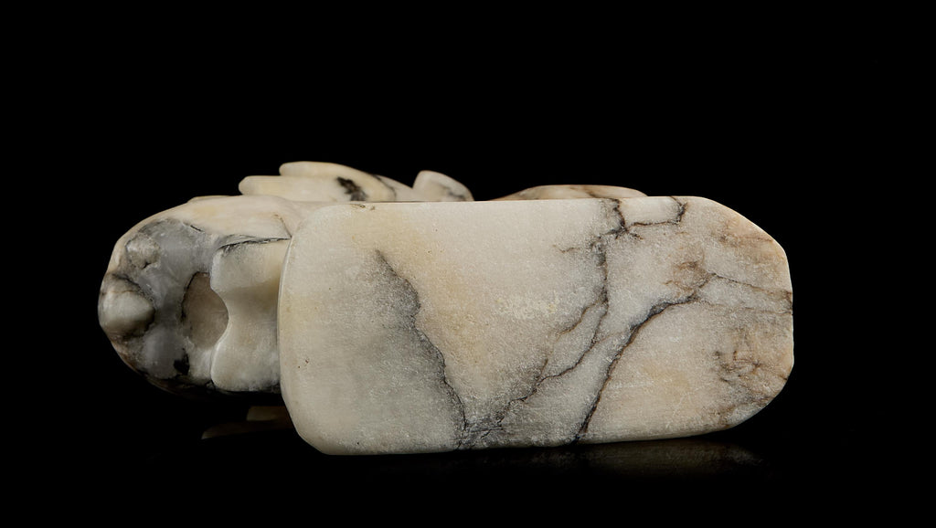 Large Vintage Inuit Marble Reindeer Figurine | Yup'ik Stone Carving, Early-Mid 20th C.