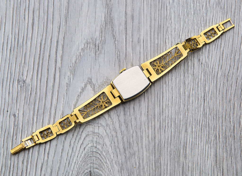 Vintage LUCH Cocktail Watch (16 Jewels) | Gold Plated Bracelet, 90s Model