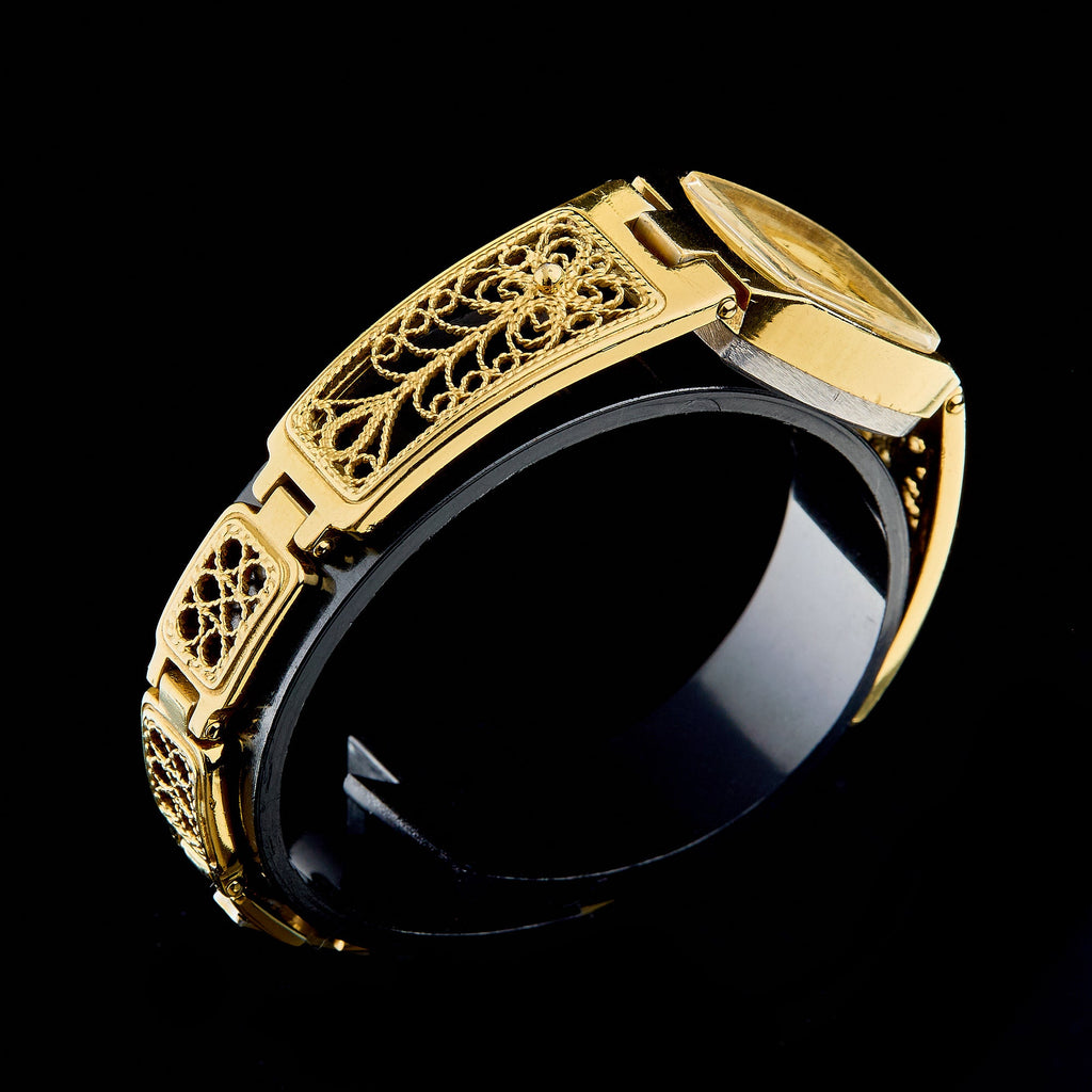 Vintage LUCH Cocktail Watch (16 Jewels) | Gold Plated Bracelet, 90s Model