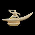 Vintage Inuit Bone Carving "Eskimo" on Pedestal | Yupik Art, Chukotka, Early-Mid 20th C.