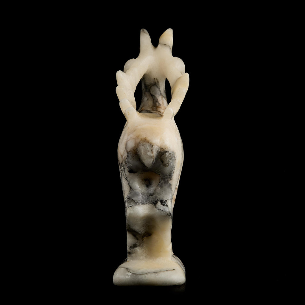 Large Vintage Inuit Marble Reindeer Figurine | Yup'ik Stone Carving, Early-Mid 20th C.