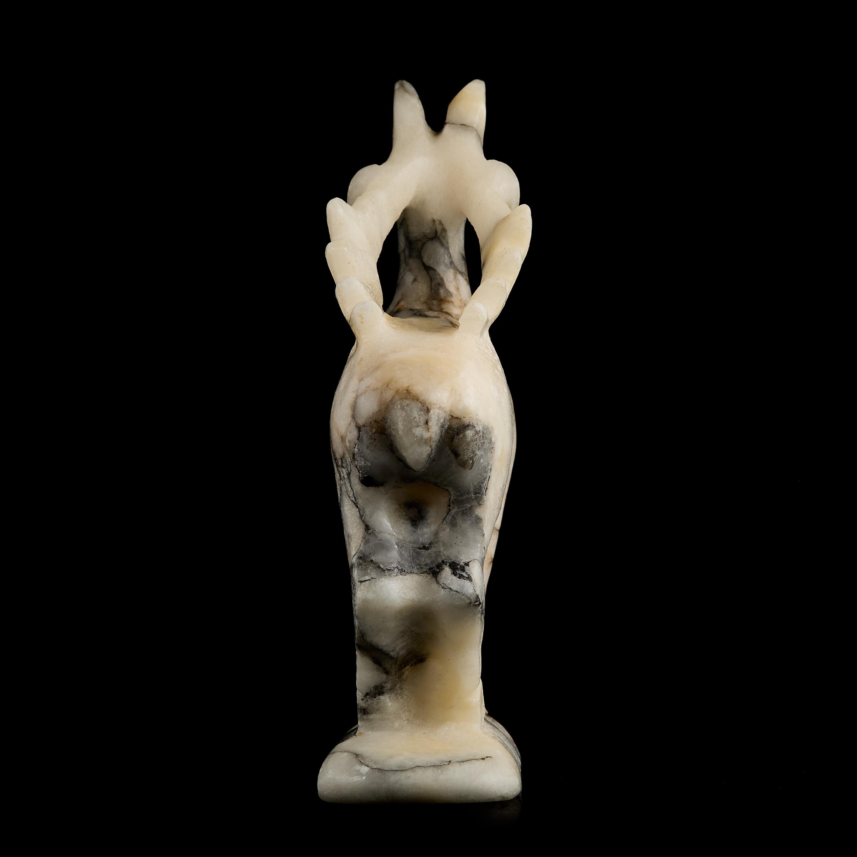 Large Vintage Inuit Marble Reindeer Figurine | Yup'ik Stone Carving, Early-Mid 20th C.