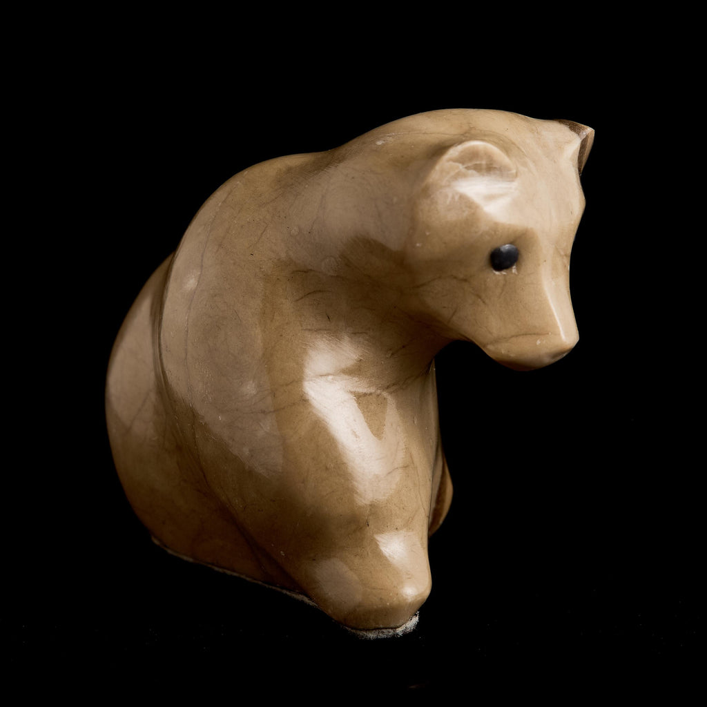 Vintage Inuit Stone Bear Figurine | Yupik Craft Carving, Early-Mid 20th C.