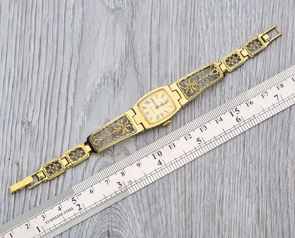 Vintage LUCH Cocktail Watch (16 Jewels) | Gold Plated Bracelet, 90s Model