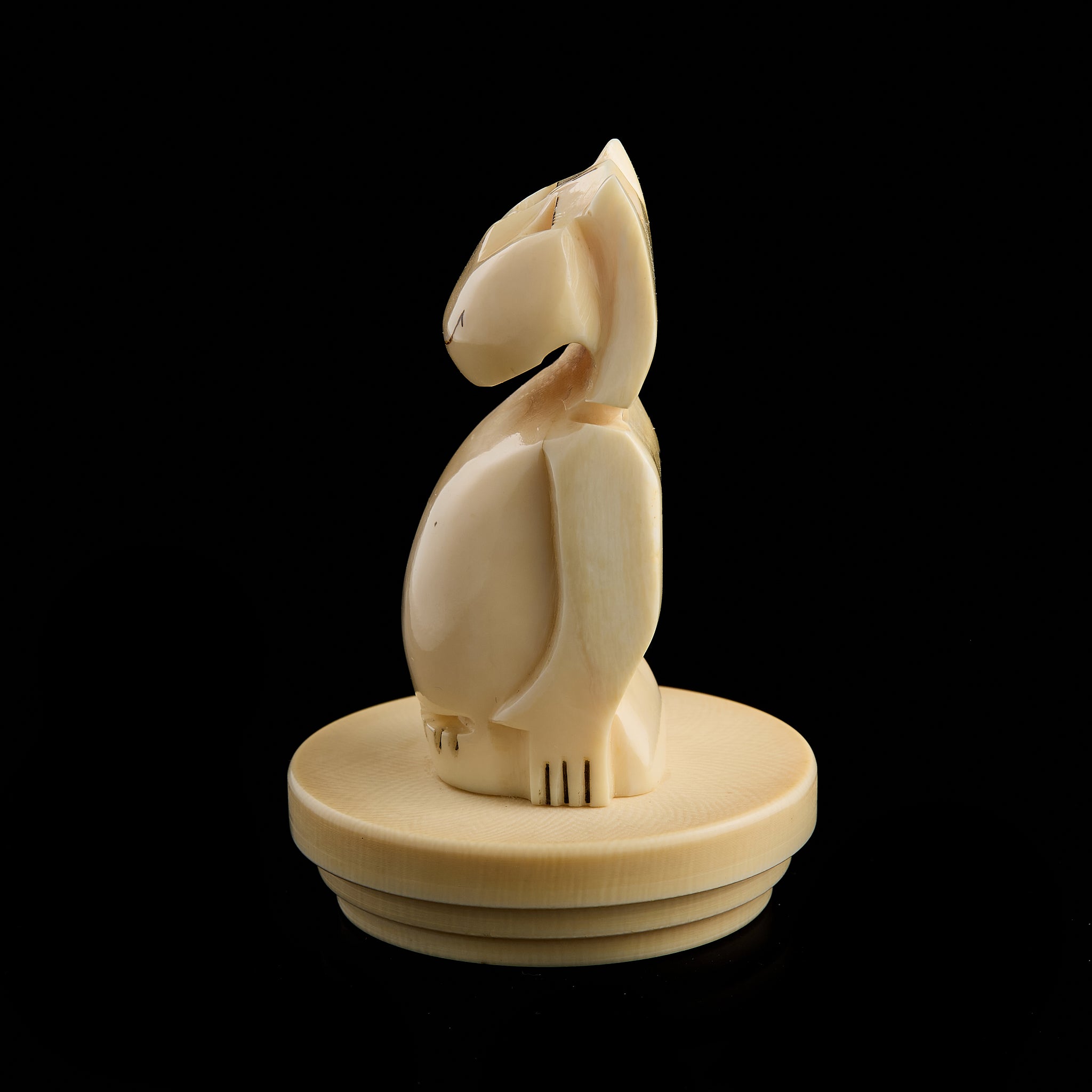 Vintage Inuit Billiken Figurine Carving | Yupik Talisman, Uelen Craft, Early-Mid 20th C.