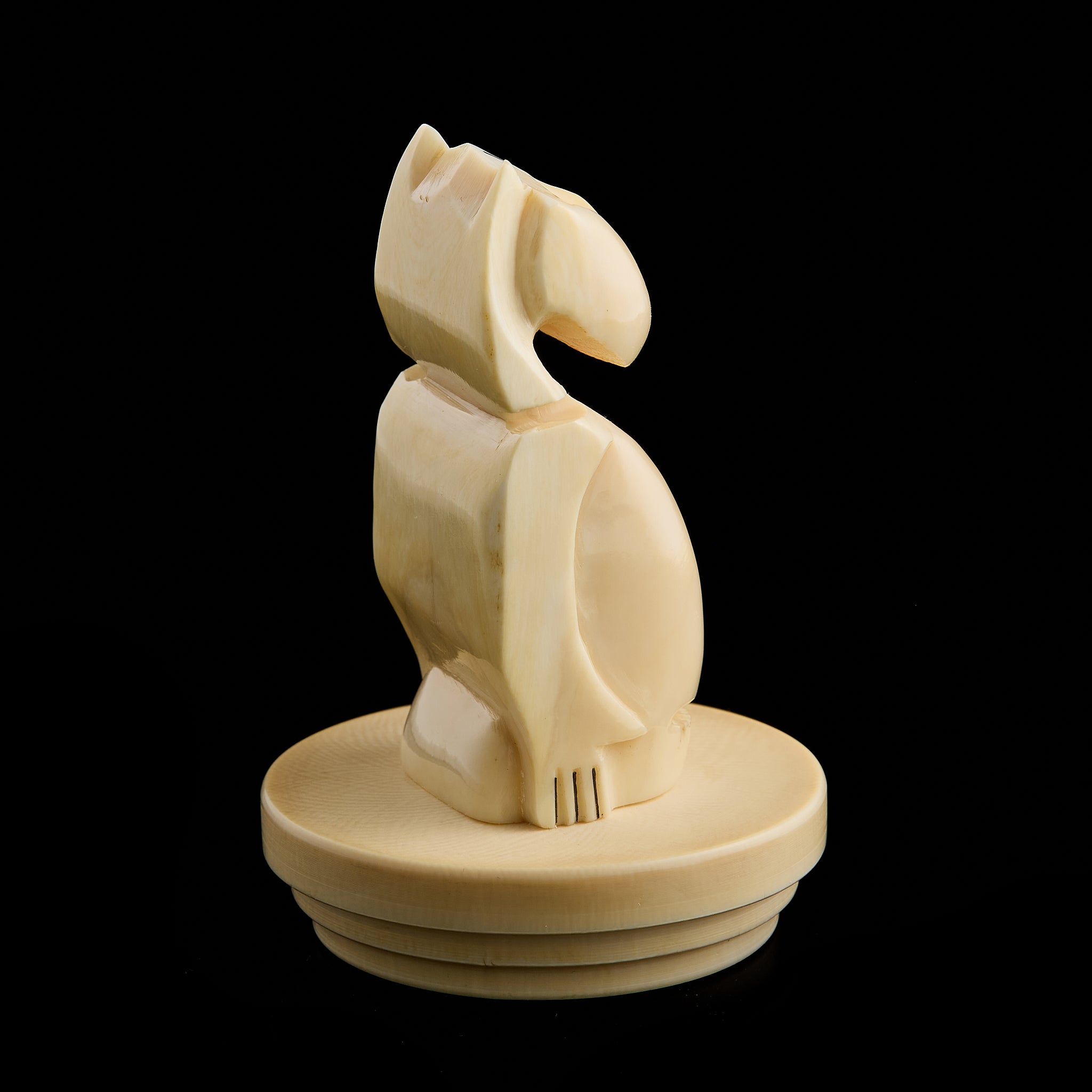 Vintage Inuit Billiken Figurine Carving | Yupik Talisman, Uelen Craft, Early-Mid 20th C.