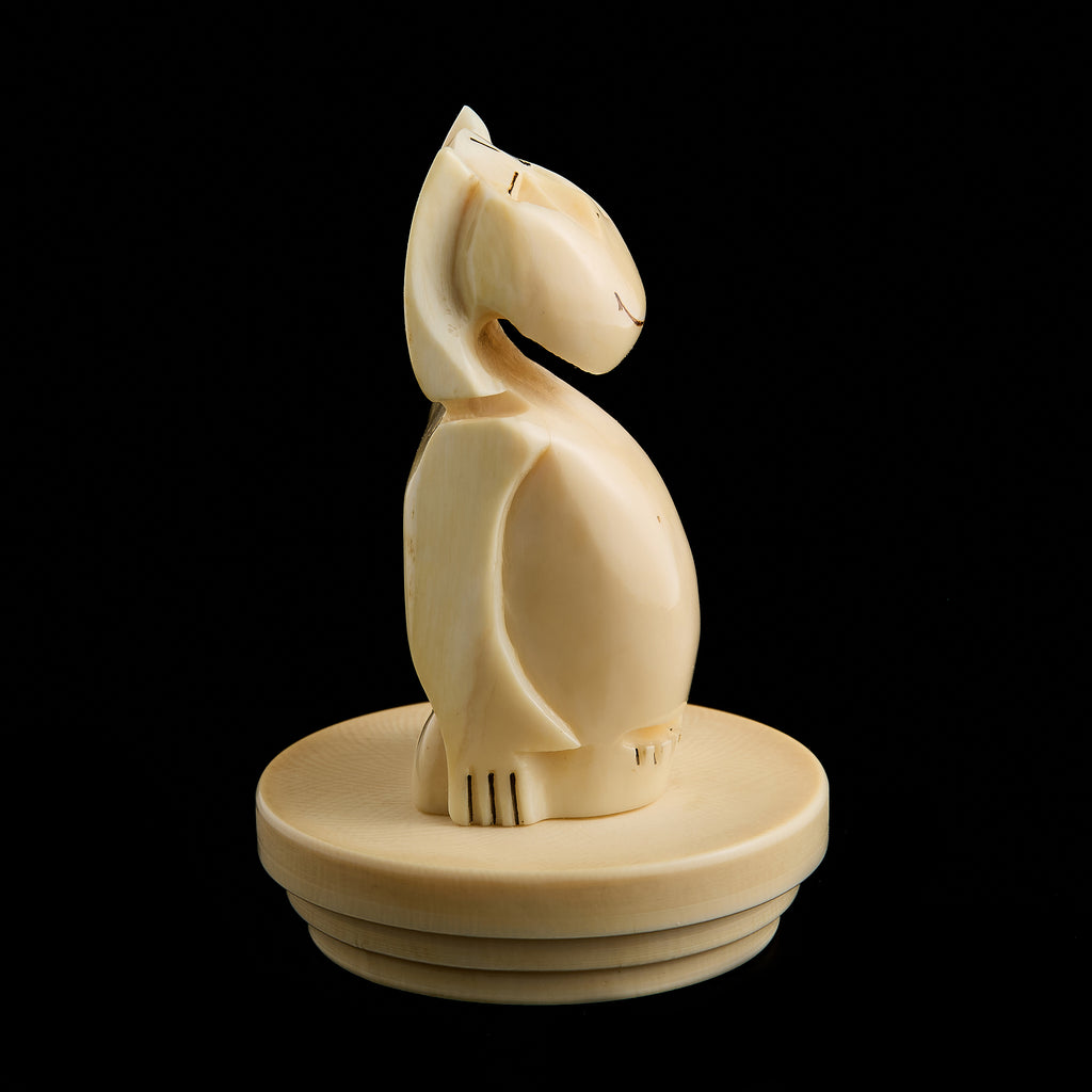 Vintage Inuit Billiken Figurine Carving | Yupik Talisman, Uelen Craft, Early-Mid 20th C.