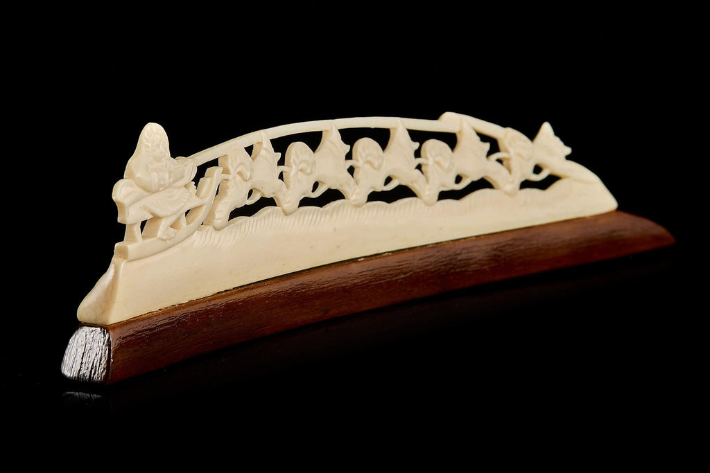 Collectible Vintage Inuit Sculpture (Sleigh Team) | Carved Figure, USSR 1950s–60s