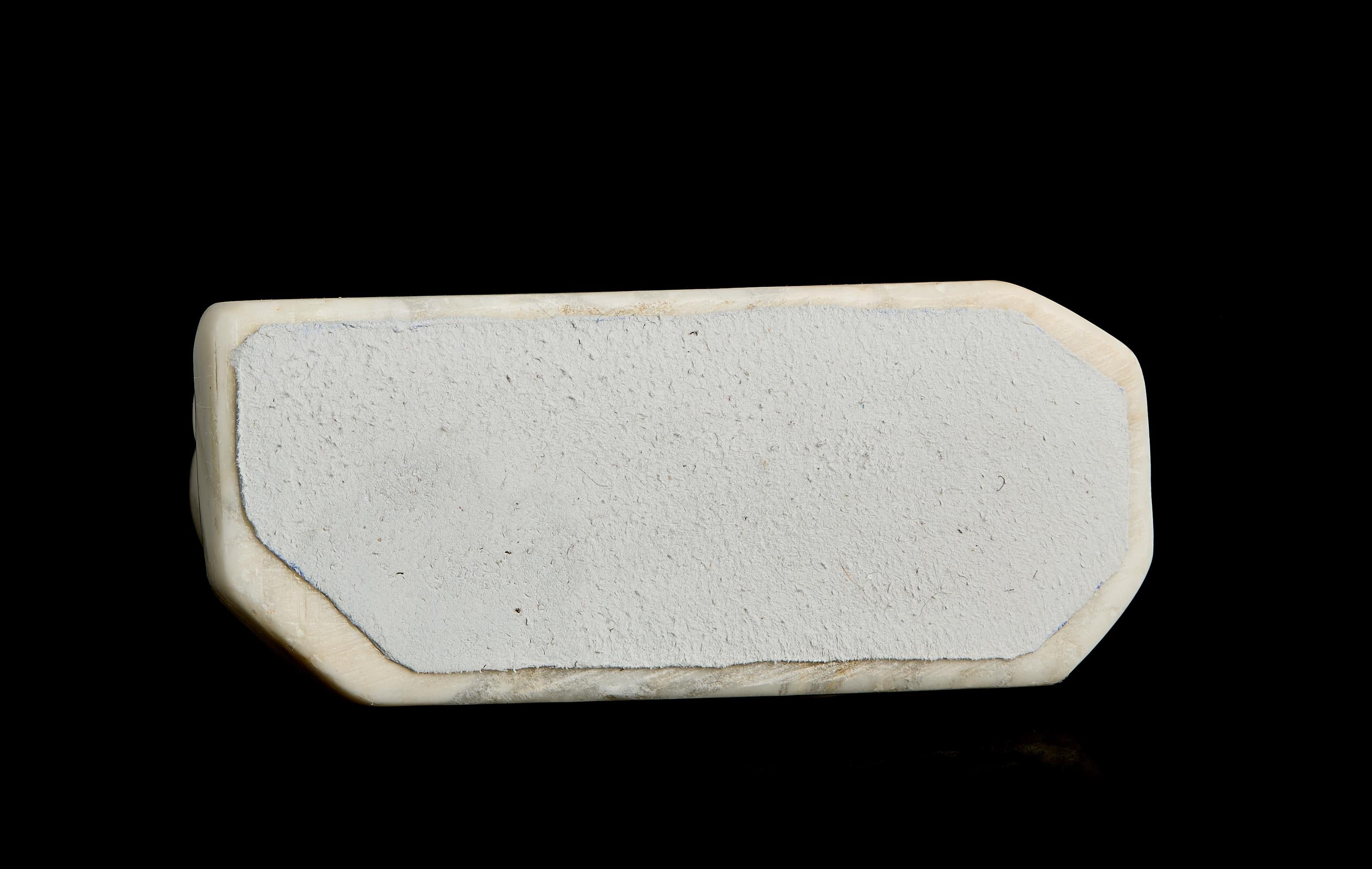 Vintage Inuit White Marble Polar Bear Figurine | Yupik Craft Stone Carving, Early-Mid 20th C.