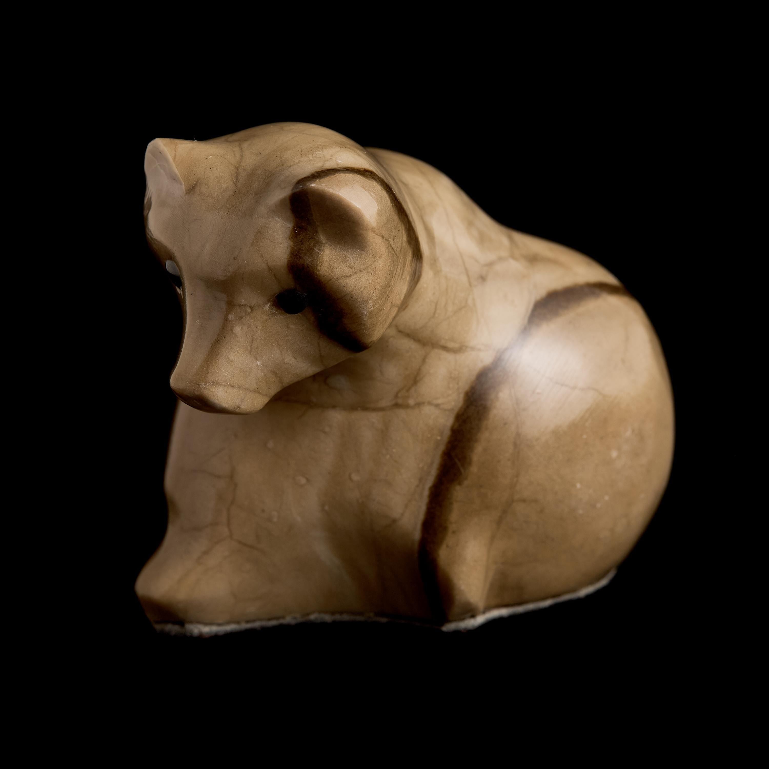 Vintage Inuit Stone Bear Figurine | Yupik Craft Carving, Early-Mid 20th C.