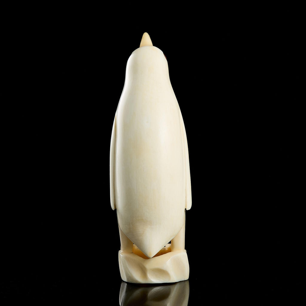 Vintage Inuit Carved Penguin Figurine on Ice Base | Yupik Art, Early-Mid 20th C.