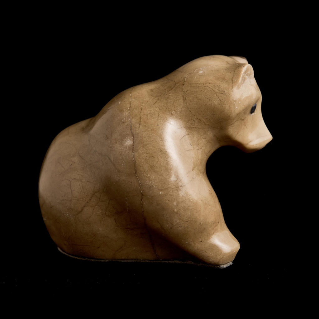 Vintage Inuit Stone Bear Figurine | Yupik Craft Carving, Early-Mid 20th C.