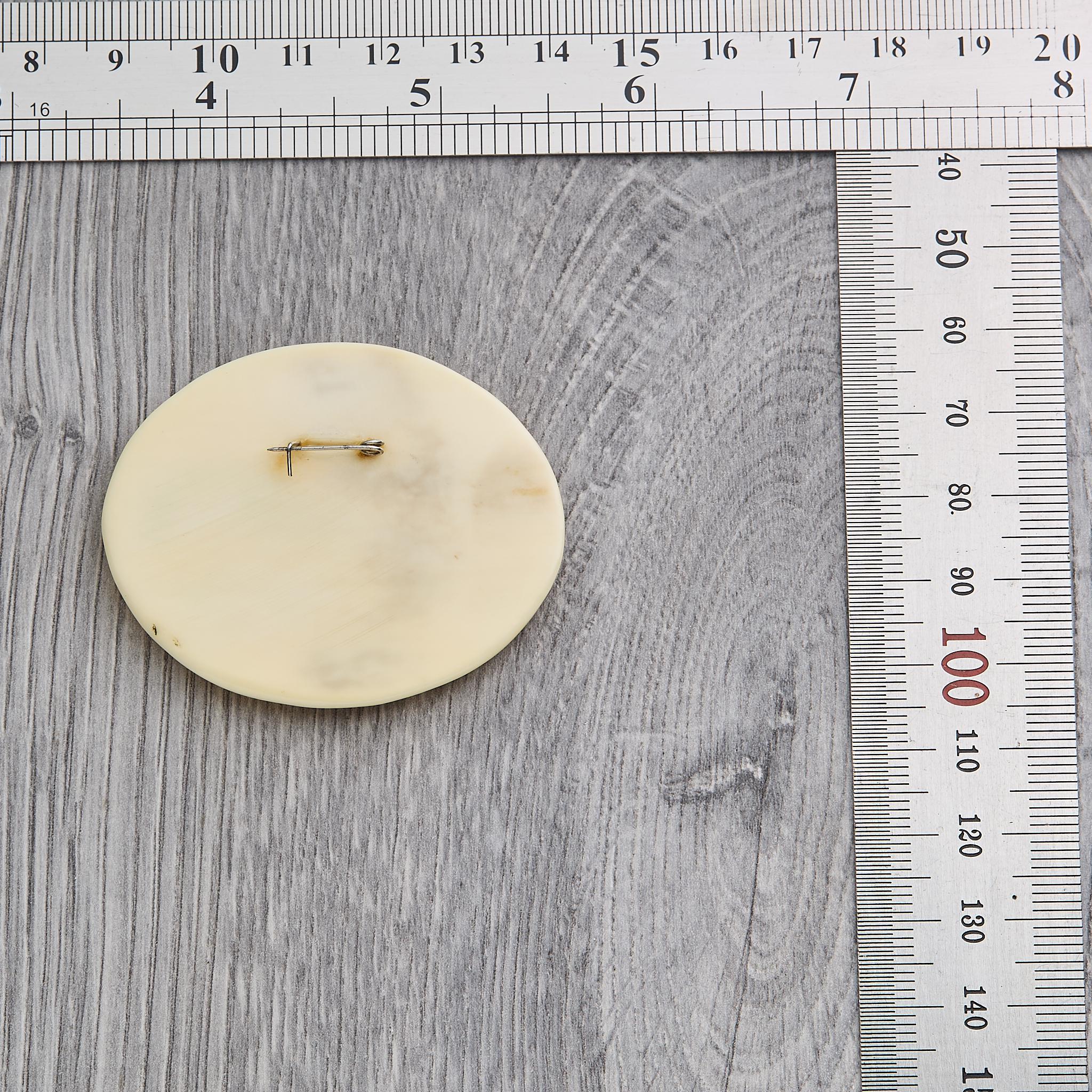 Vintage Soviet Polar Expedition Brooch | Inuit Bone Carving, Chukchi Sled Scene, USSR 1950s