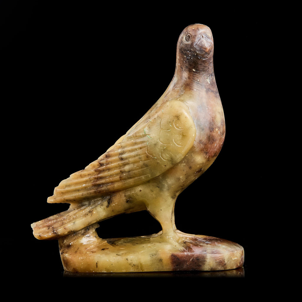 Vintage Soapstone Dove Figurine | Yup'ik Natural Stone Sculpture, Early-Mid 20th C.