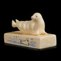 Collectible Vintage Seal Figurine | Carved Bone, Yup'ik-Inuit Art, Early-Mid 20th C