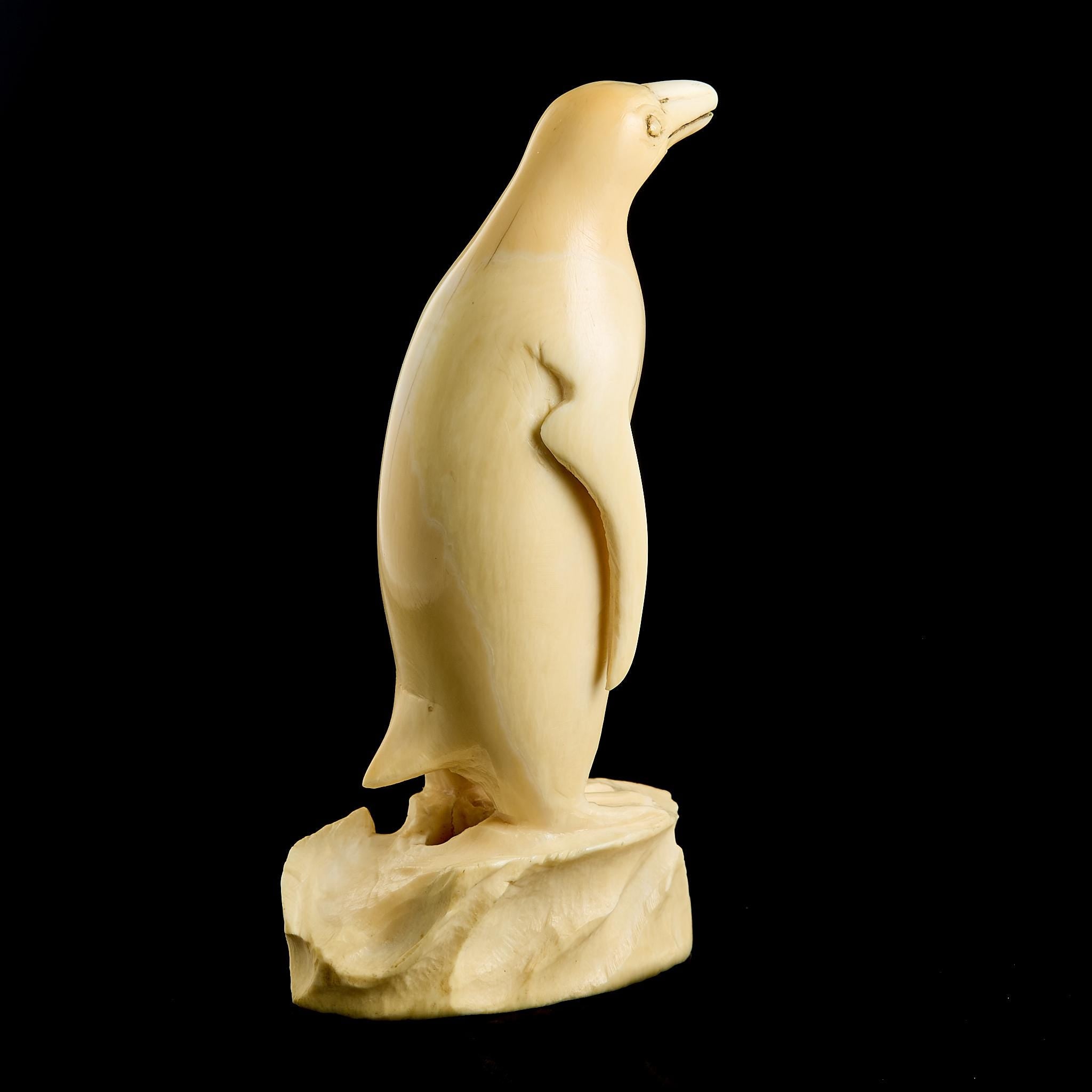 Vintage Inuit Carved Antarctic Penguin Figurine | Yupik Art, Early-Mid 20th C.