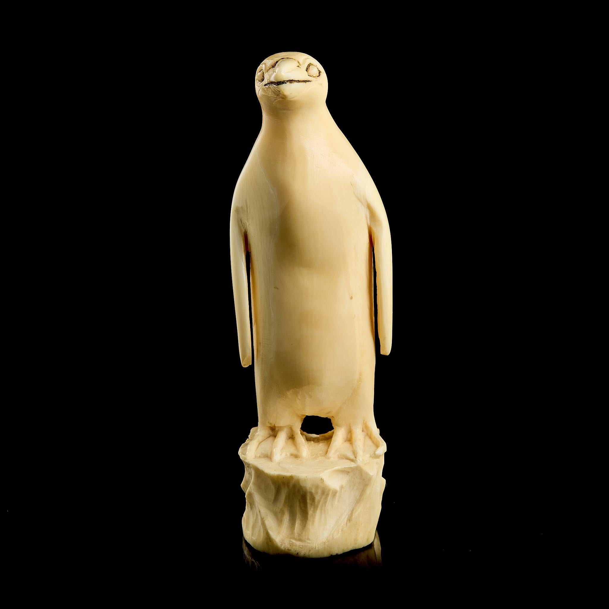 Vintage Inuit Carved Antarctic Penguin Figurine | Yupik Art, Early-Mid 20th C.