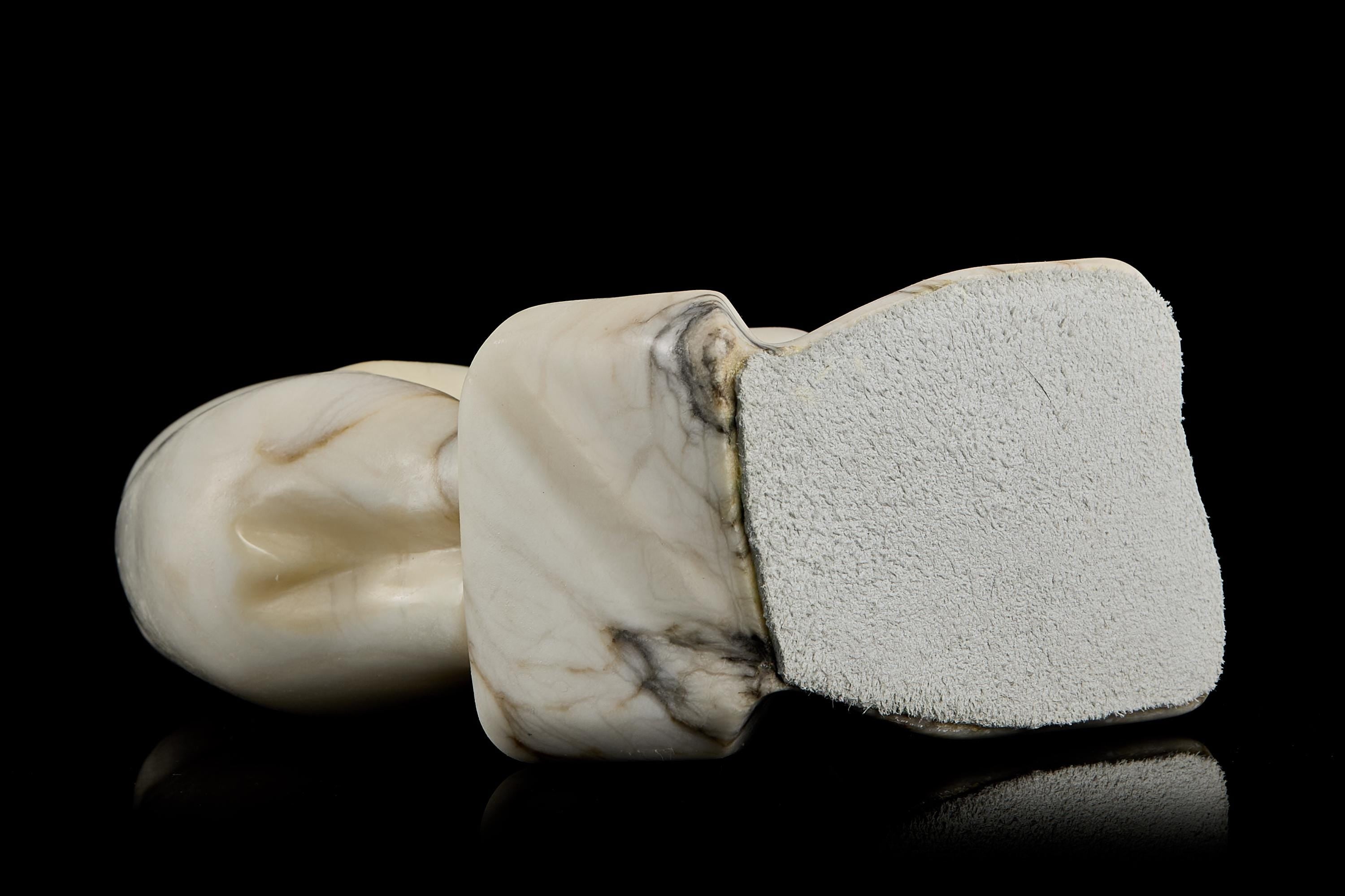 Vintage Inuit White Marble Polar Bear Figurine on Base | Yup'ik Carving, Early-Mid 20th C.