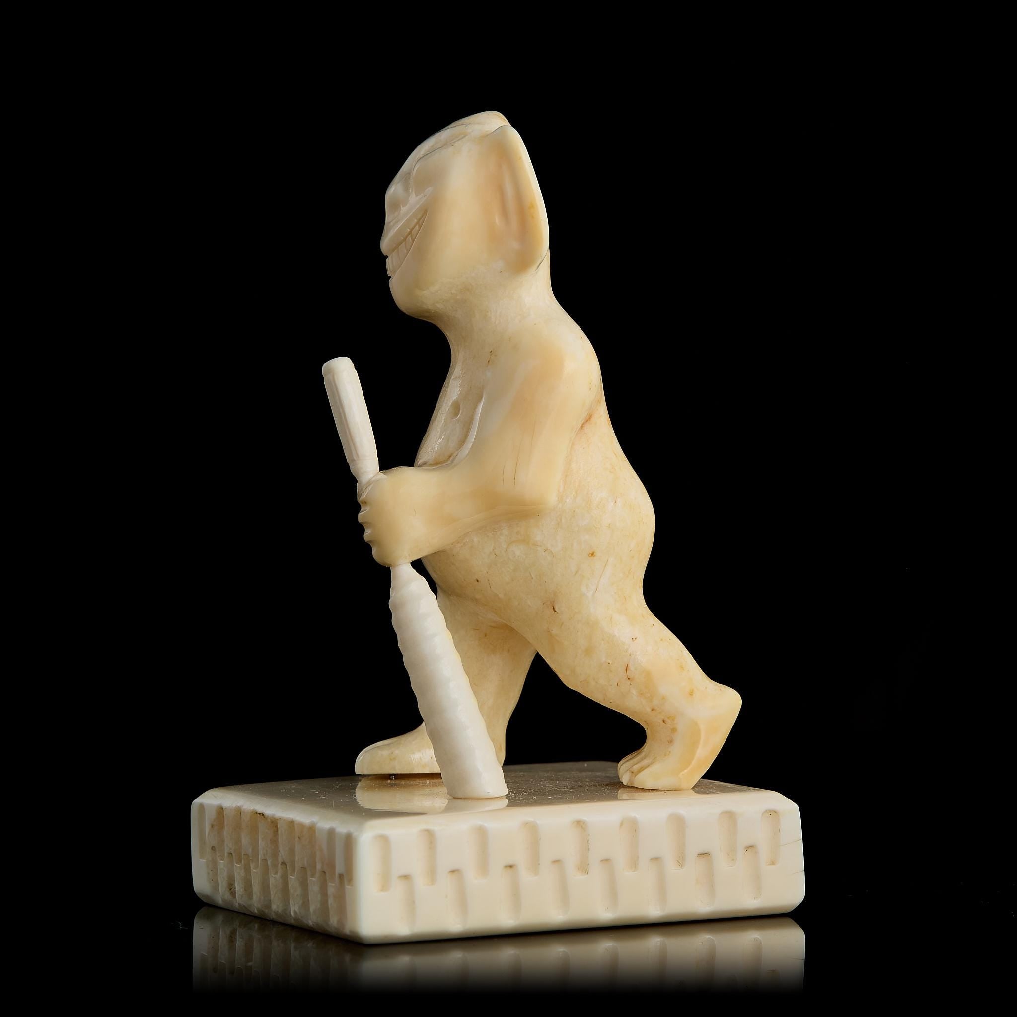 Vintage Inuit Billiken Figurine, Eskimo Carving for Luck, Alaskan Folk Art