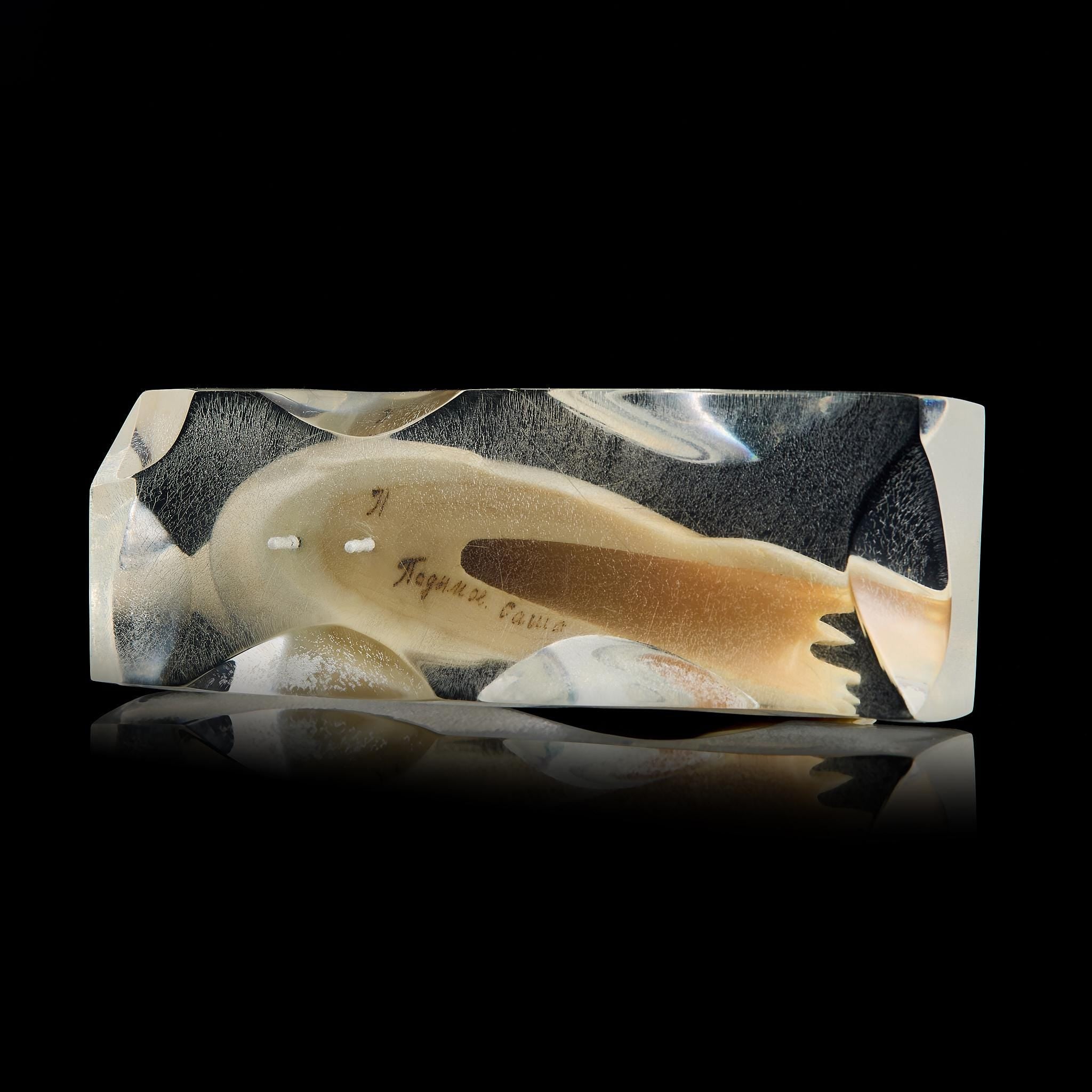 Vintage Inuit Bone Carving: Arctic Seal on Ice Floe | Yupik Alaskan Sculpture, Early-Mid 20th C.