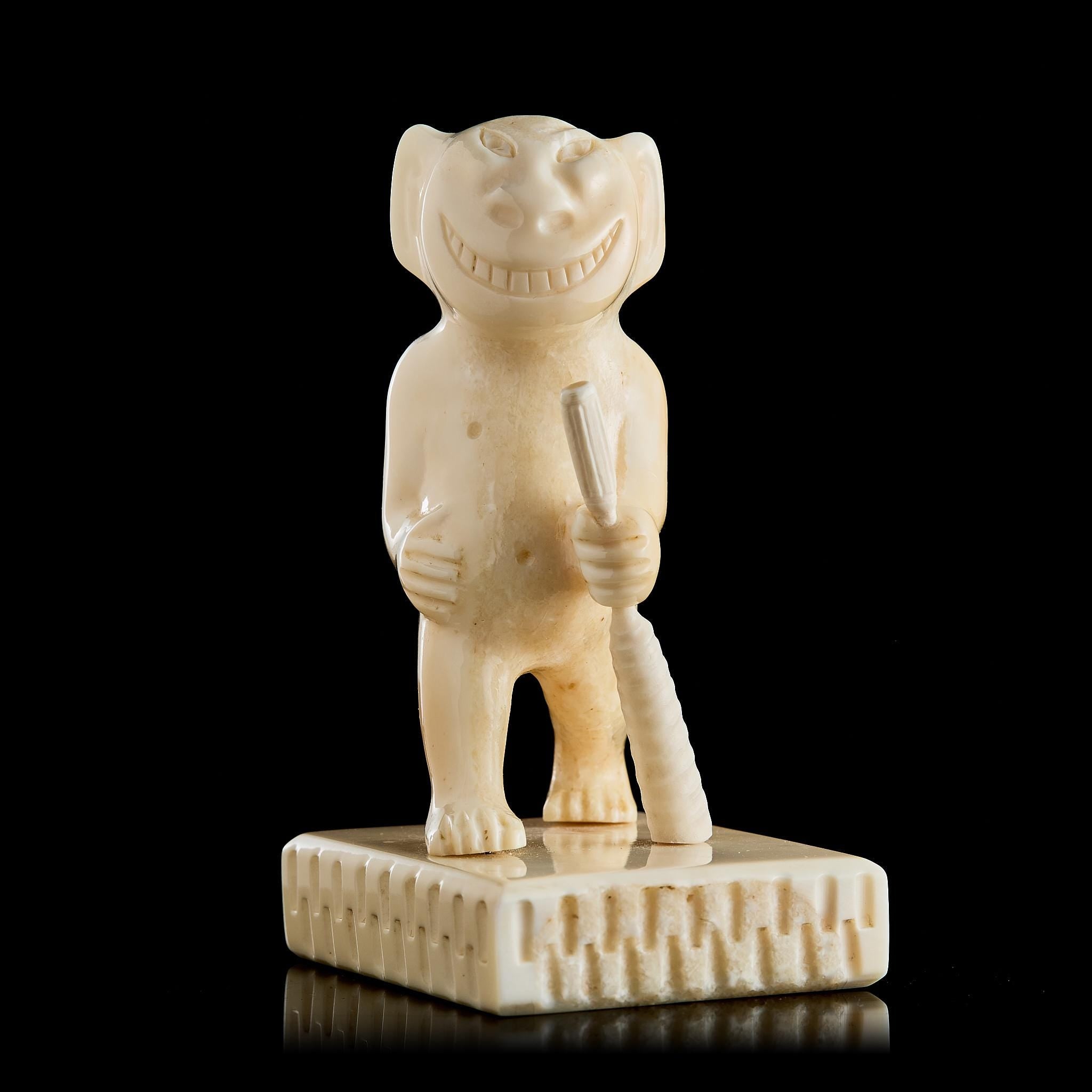 Vintage Inuit Billiken Figurine, Eskimo Carving for Luck, Alaskan Folk Art