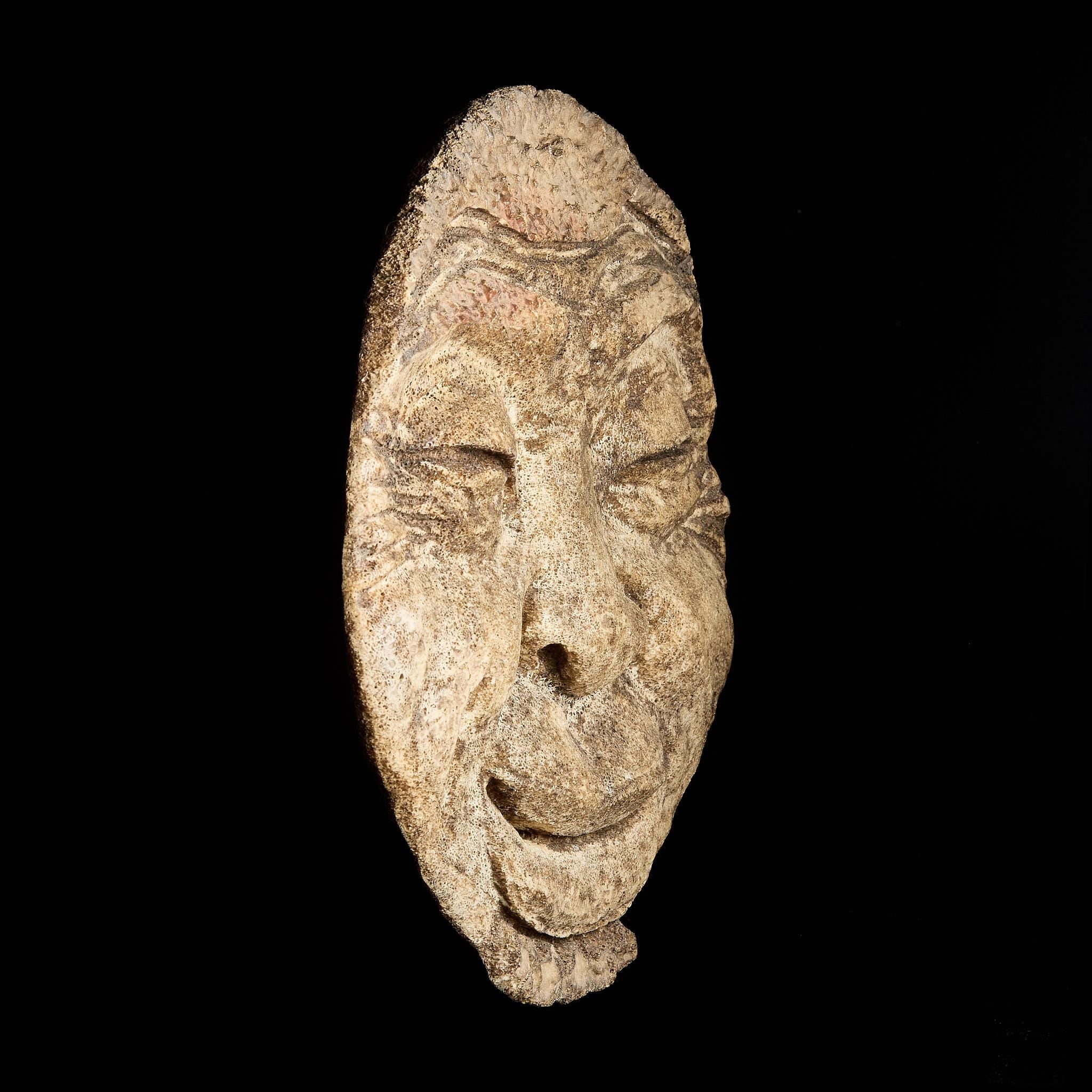 Authentic Inuit/Yupik Mask Carving from Whale Vertebrae | Bay of the Holy Cross 1991