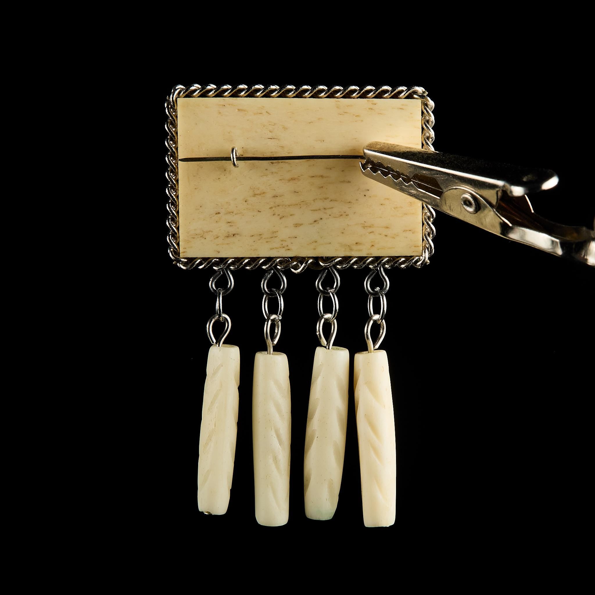Vintage Inuit Brooch | Carved Bone, USSR 50s–60s