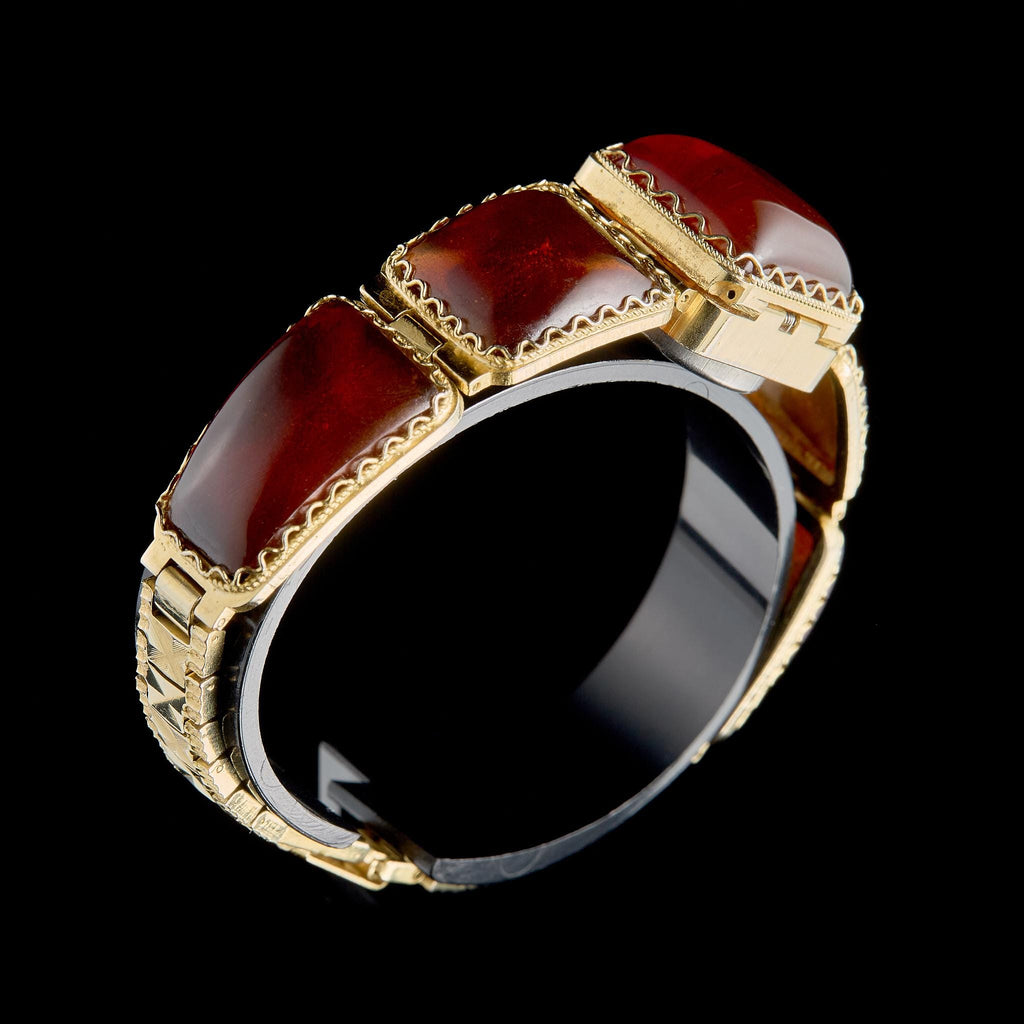 Vintage Chaika Mechanical Watch (17 Jewels) with Amber Bracelet | USSR Jewelry Cocktail Watch