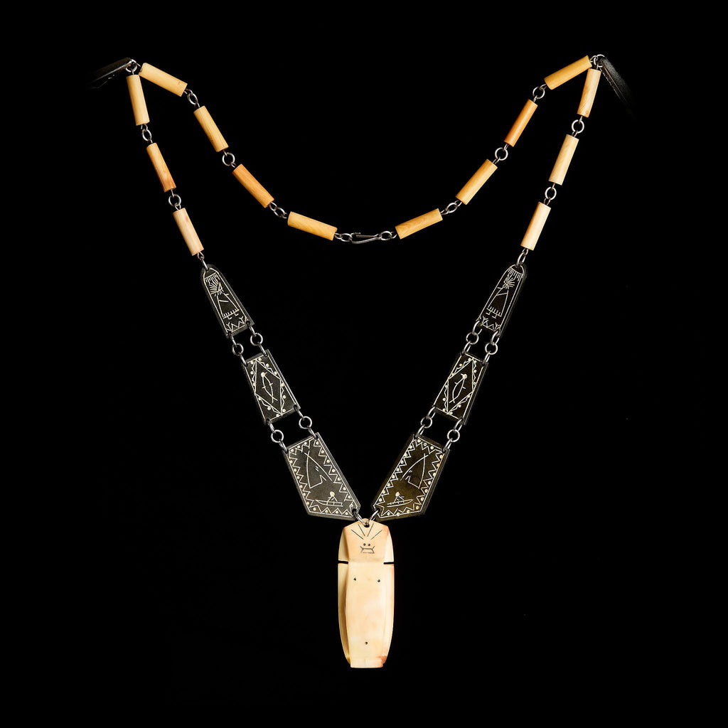 Vintage Billiken Pendant (Talisman) Carved Bone, USSR 50s–60s