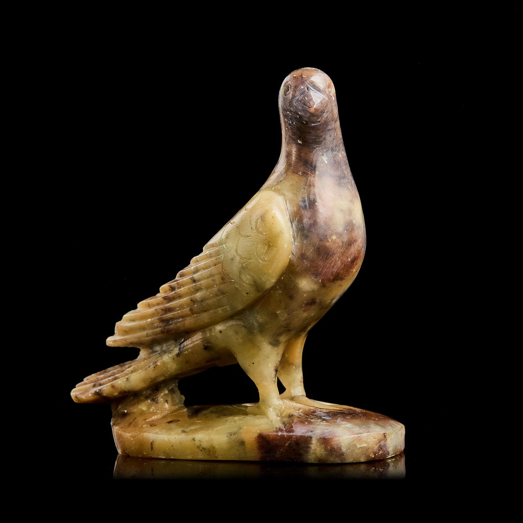 Vintage Soapstone Dove Figurine | Yup'ik Natural Stone Sculpture, Early-Mid 20th C.