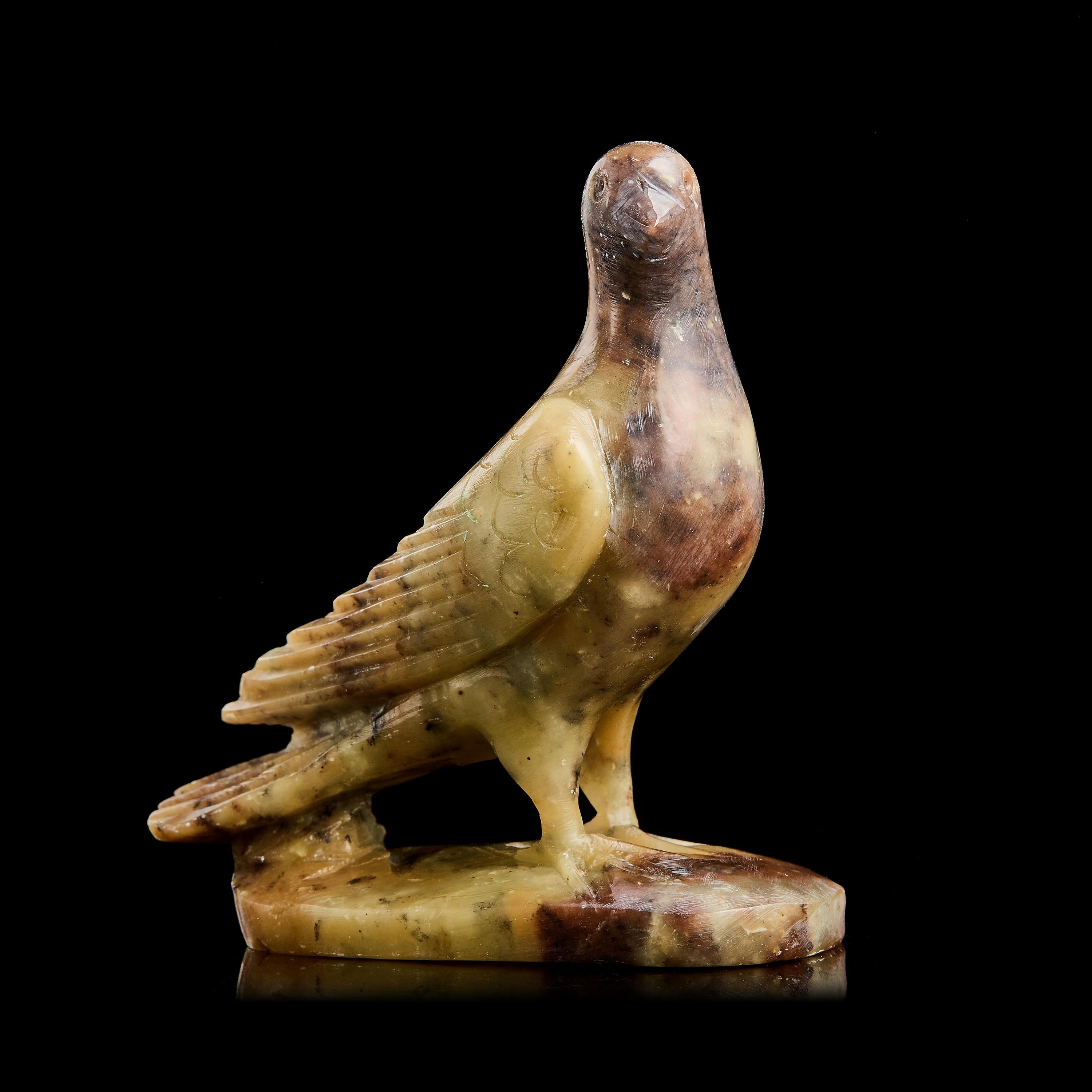 Vintage Soapstone Dove Figurine | Yup'ik Natural Stone Sculpture, Early-Mid 20th C.