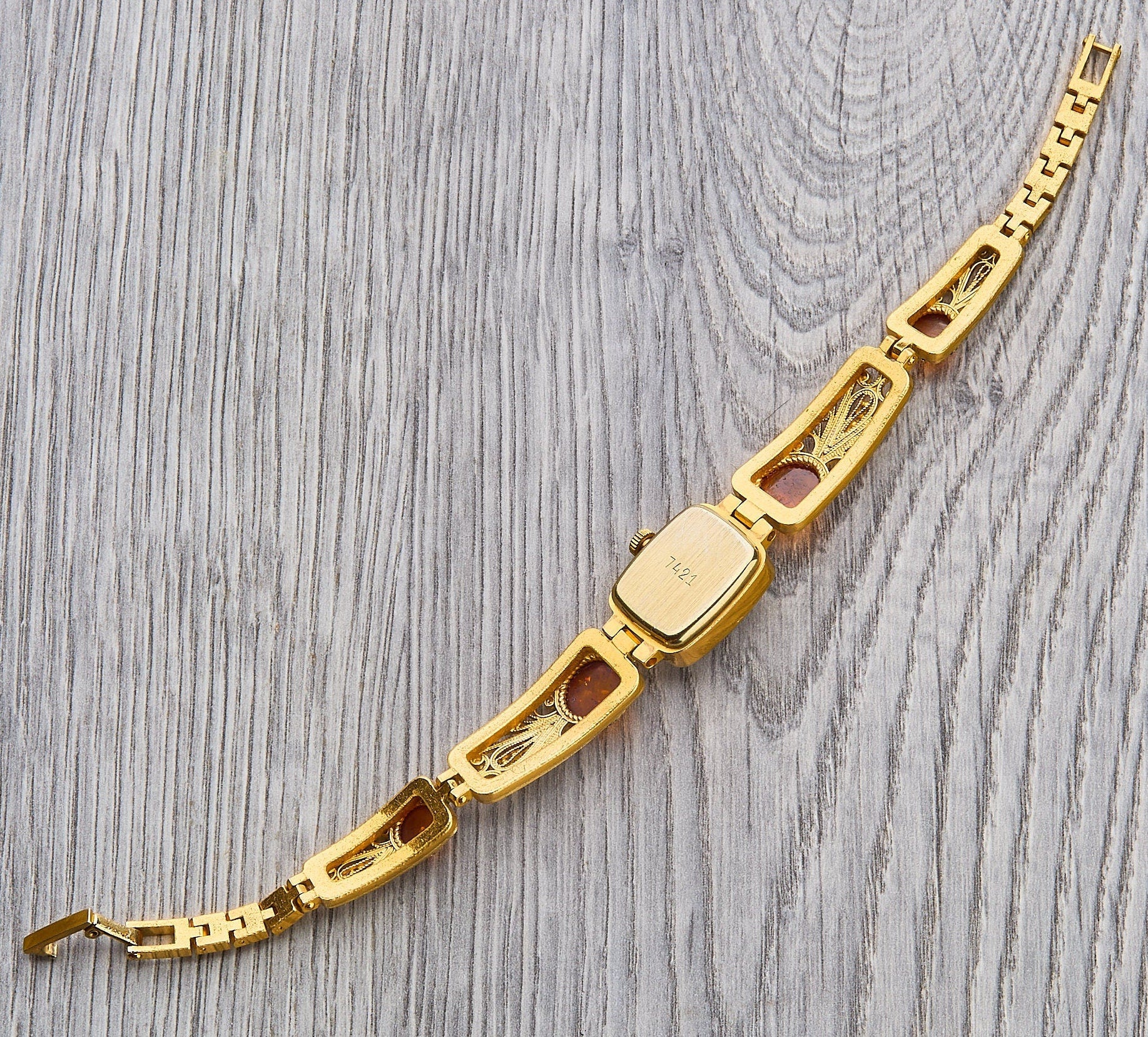 Vintage Russian "Chaika" Ladies' Watch | Amber & Filigree | Made in Russia