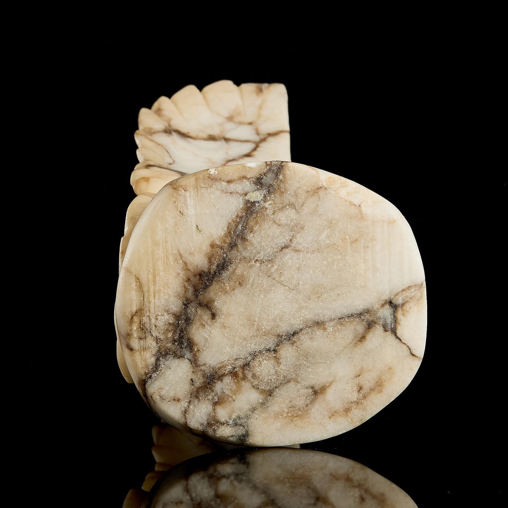 Vintage Marble Eagle Figurine w/ Snake | Yupik Stone Carving, Early 20th C.