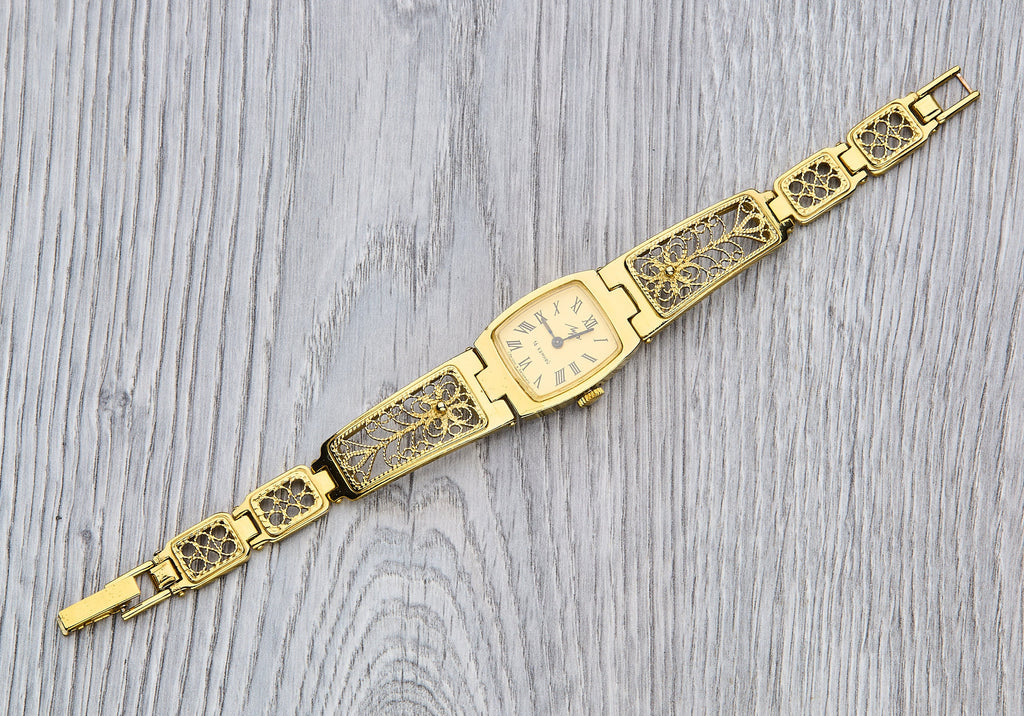 Vintage LUCH Cocktail Watch (16 Jewels) | Gold Plated Bracelet, 90s Model