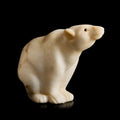 Vintage Inuit White Marble Polar Bear Figurine | Yupik Craft Stone Sculpture, Early-Mid 20th C.
