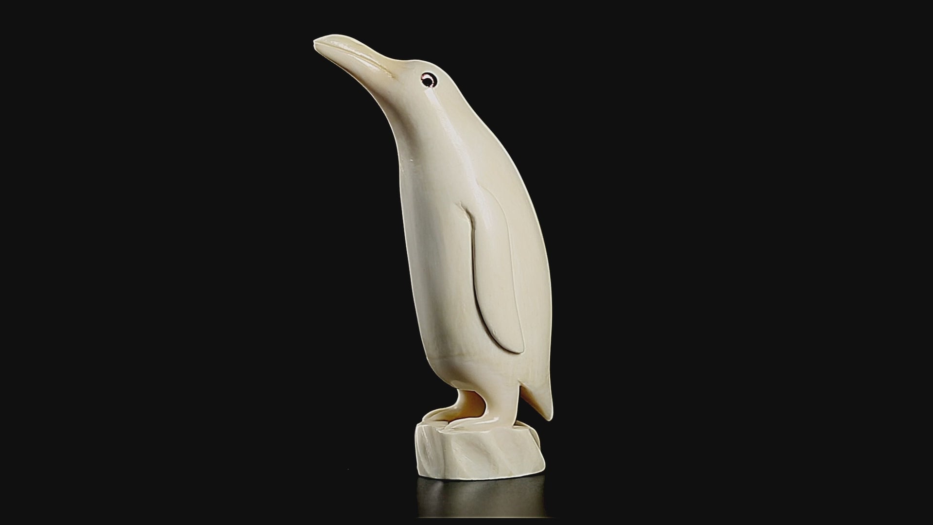 Vintage Inuit Carved Penguin Figurine on Ice Base | Yupik Art, Early-Mid 20th C.