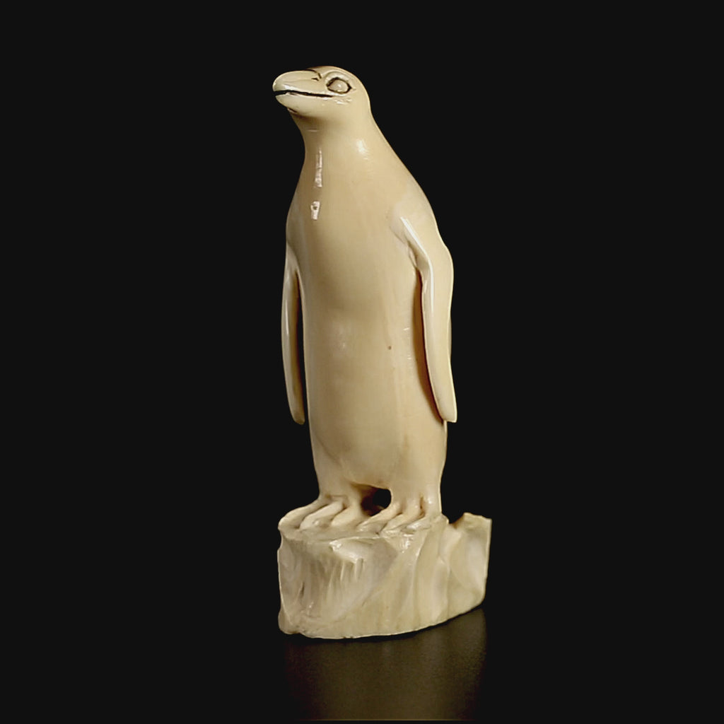 Vintage Inuit Carved Antarctic Penguin Figurine | Yupik Art, Early-Mid 20th C.