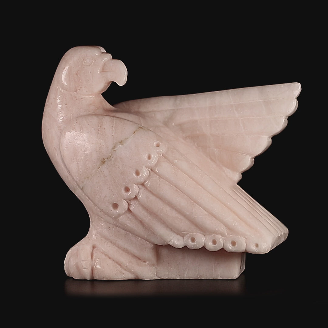 Large Vintage Pink Marble Eagle Stone Carving | Early-Mid 20th Century, Luxury Decor